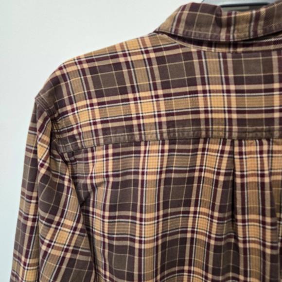 Carhartt S151 DK8 Midweight Flannel Long Sleeve Button Down Shirt Large Tall - Picture 5 of 10